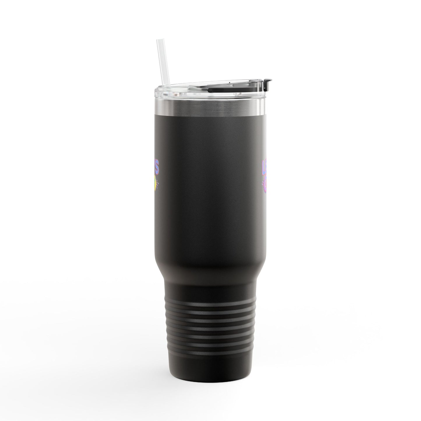Colorful UV-DTF Artwork 40oz Insulated Travel Mug | Stainless Steel, Leak-Resistant