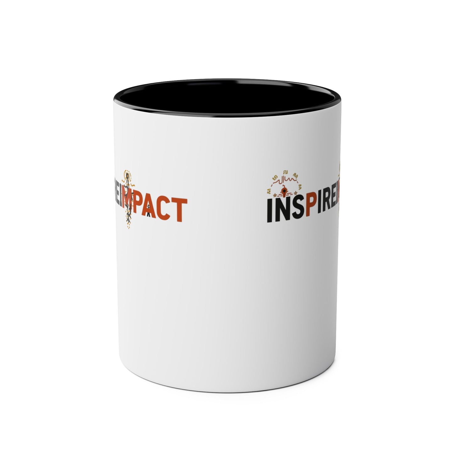 Inspire Impact Mug | Two-Tone 11oz Coffee Mug, Red Interior and Handle