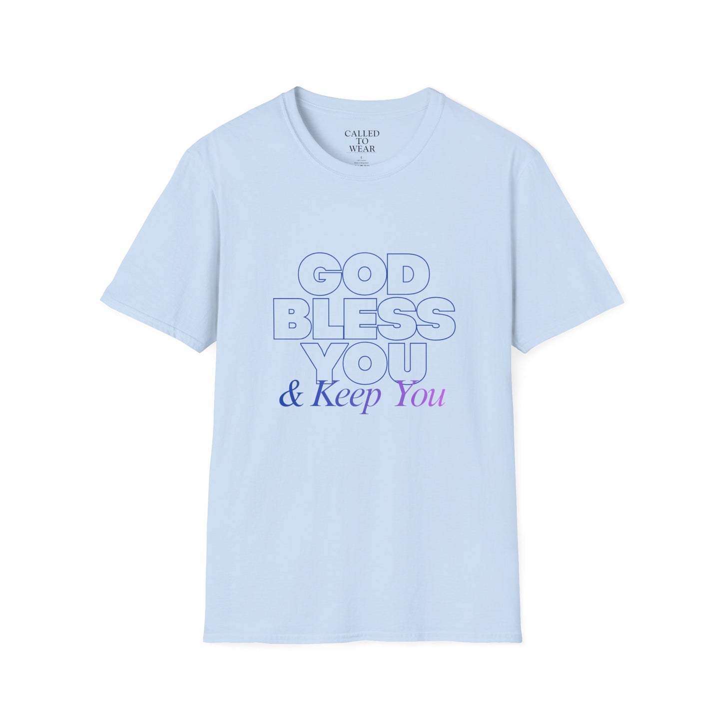 GOD BLESS YOU & Keep You T-Shirt | Minimal Typographic Faith Tee
