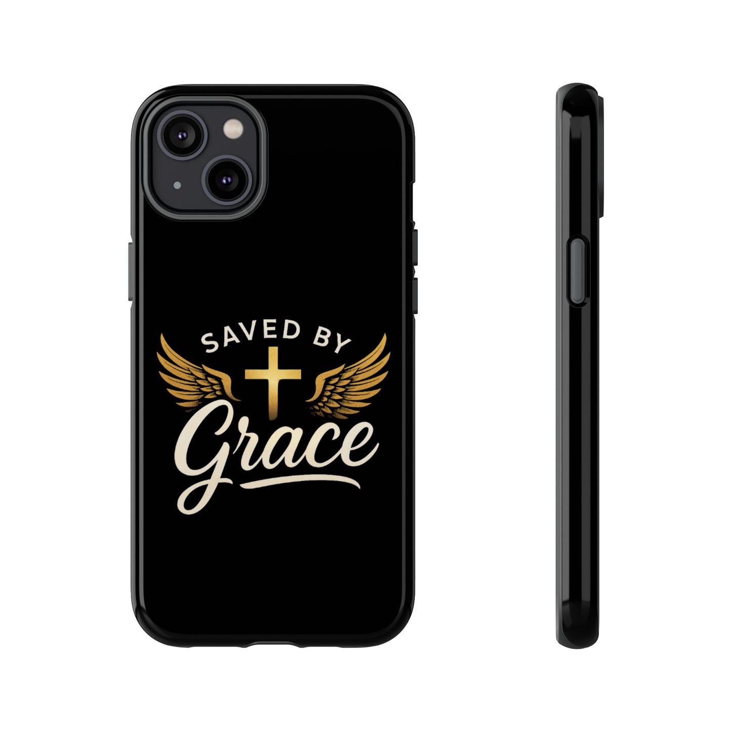 Christian Phone Case - Saved by Grace Design, Unique Gift for Believers, Inspirational Accessory, Stylish Christian Decor