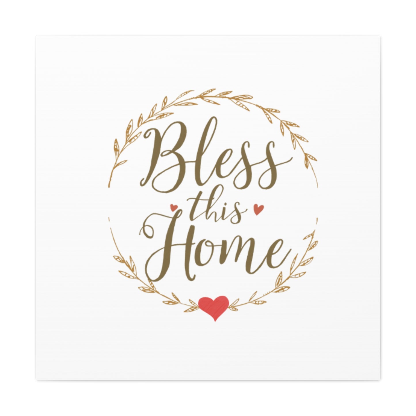 Bless This Home laurel wreath wall art Canvas | Matte Stretched 1.25"