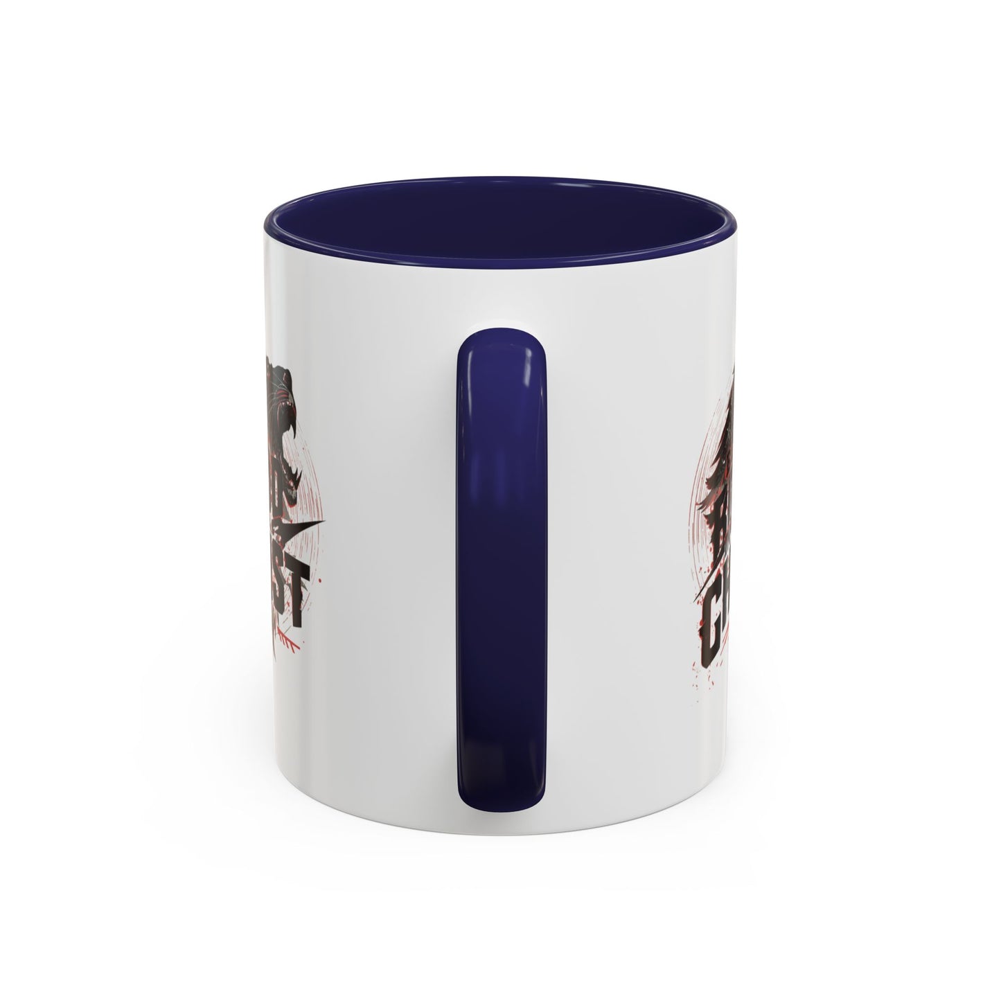 Be Bold In Christ mug | Christian wolf graphic, black accented coffee mug