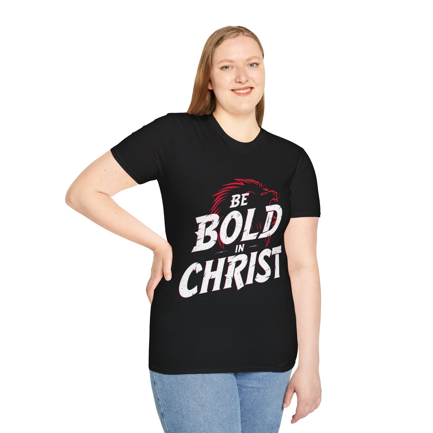 Be Bold in Christ T-Shirt | Christian Faith Tee, Lion Silhouette Typography