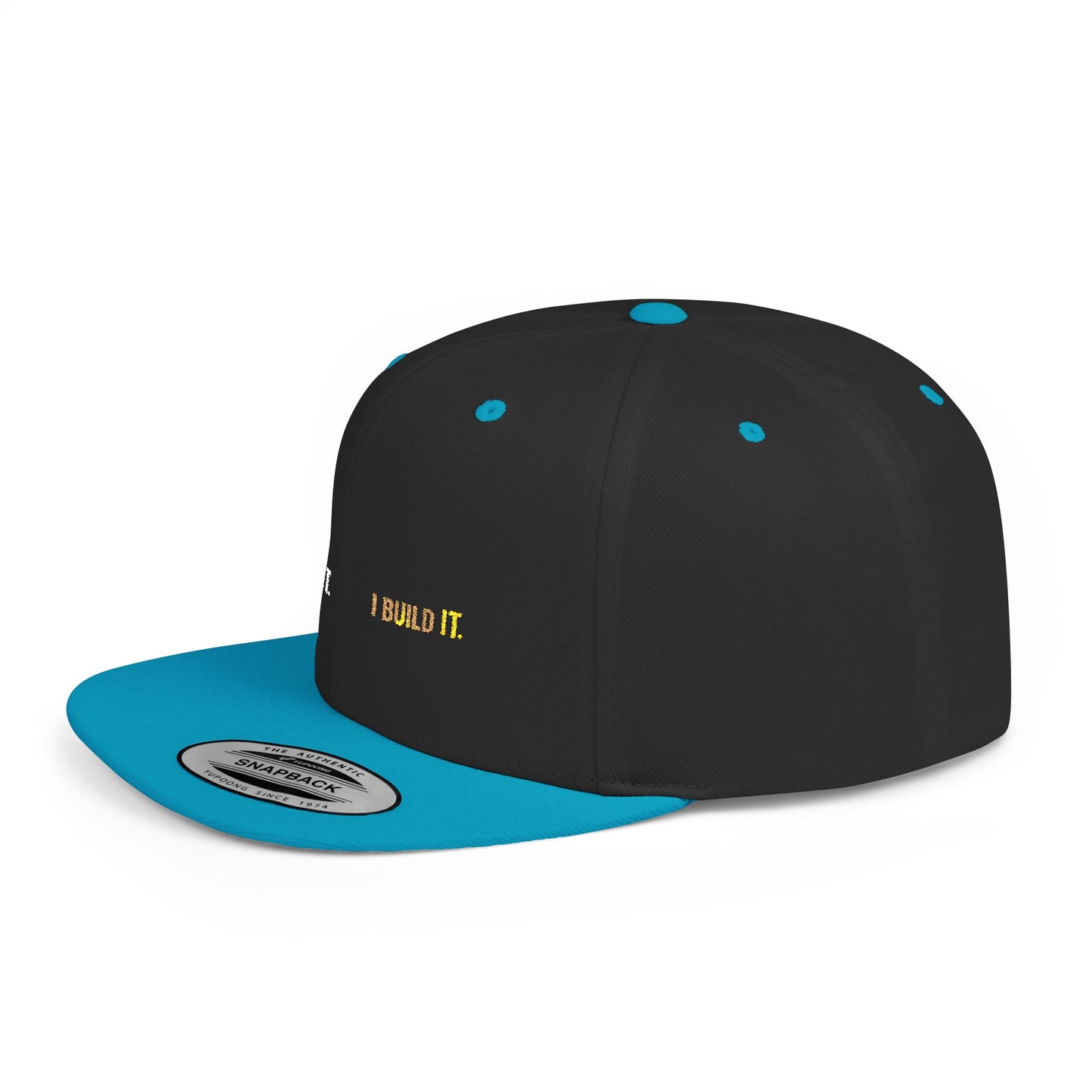 Snapback Hat Minimal 'I see It. I Build It' Embroidered Flat Bill Cap