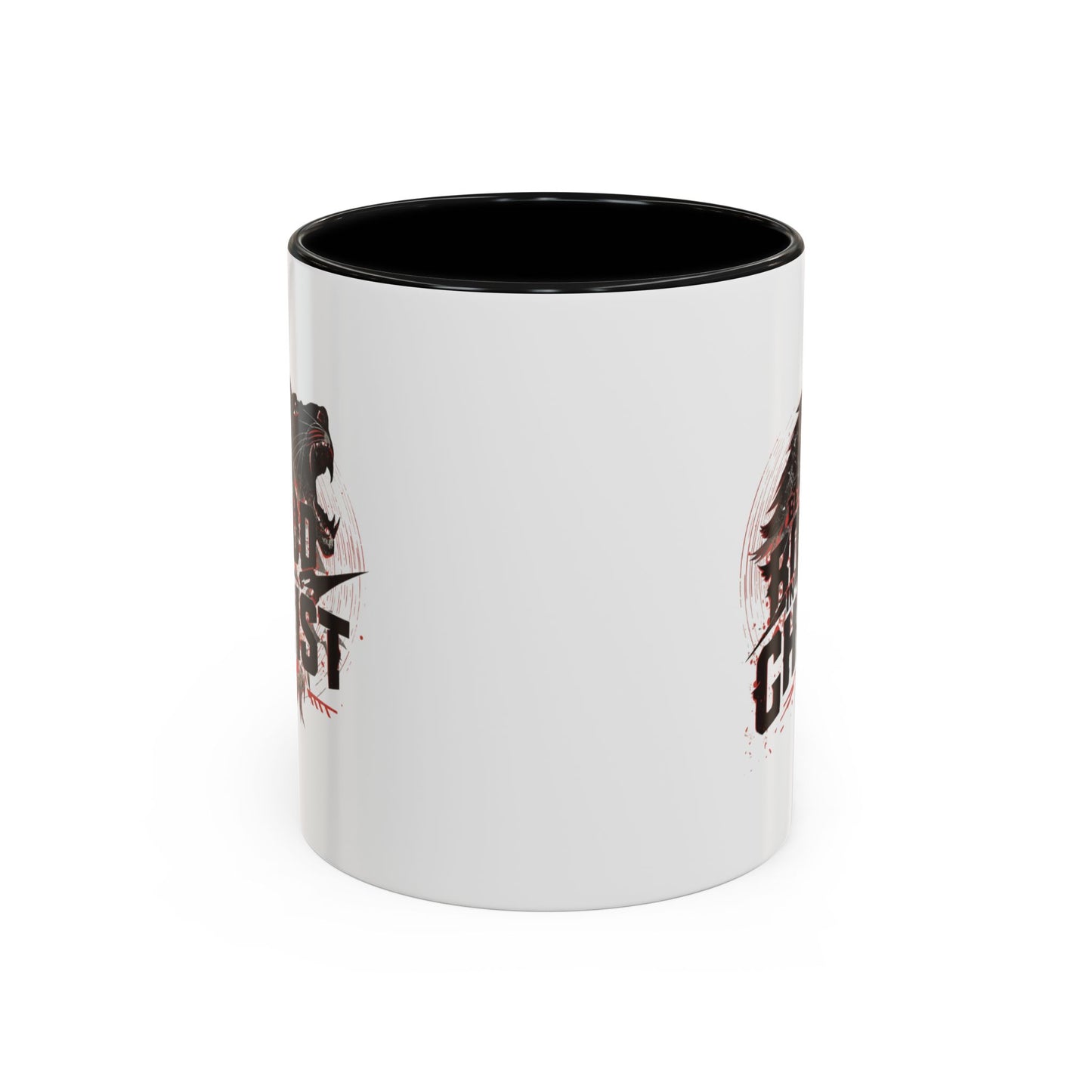 Be Bold In Christ mug | Christian wolf graphic, black accented coffee mug