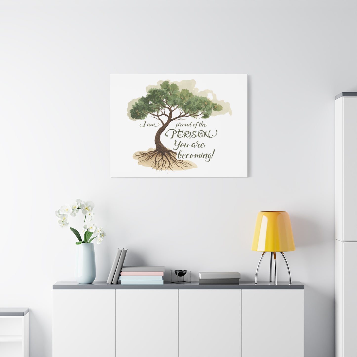 Tree of Growth Inspirational Quote Matte Canvas