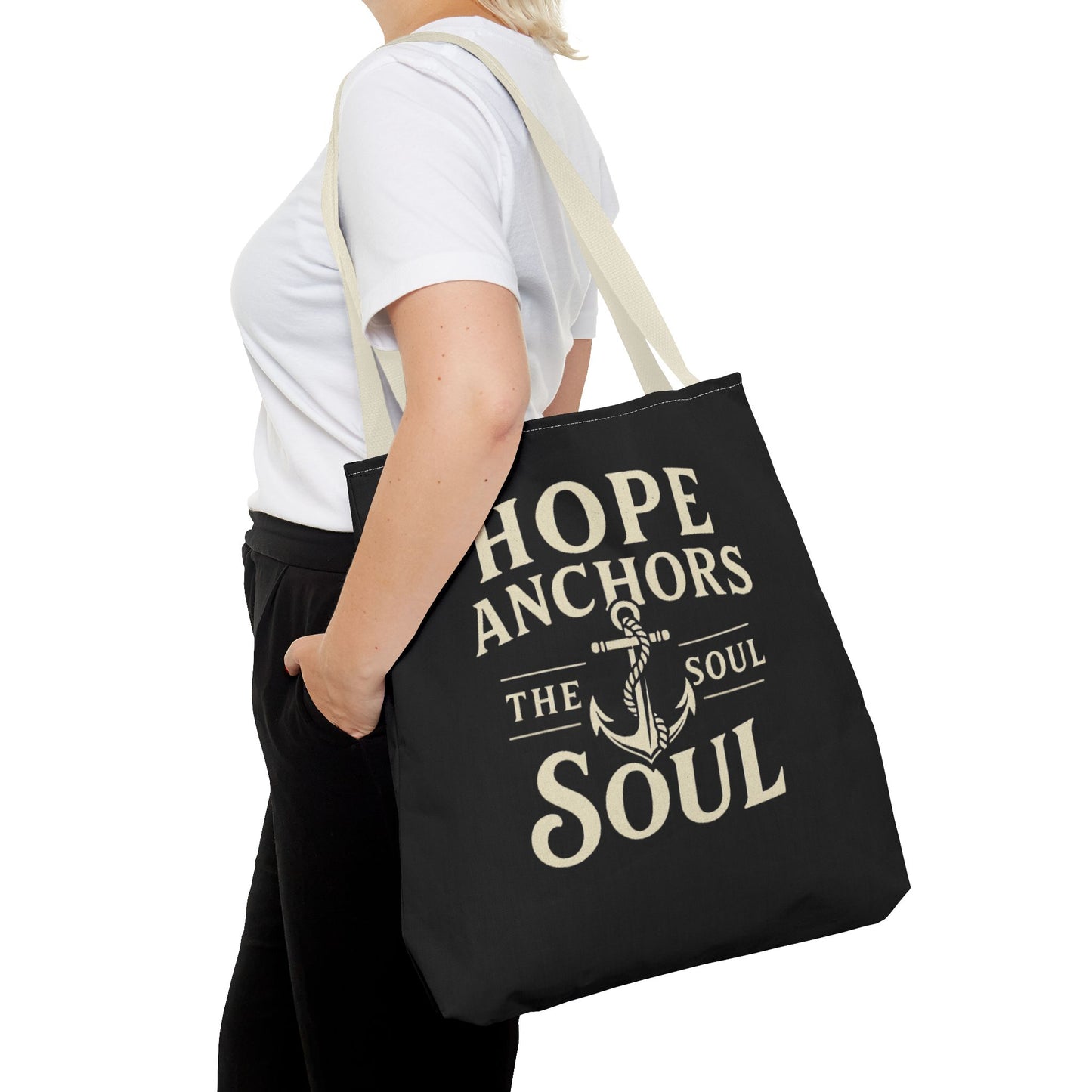 Inspirational Tote Bag - Hope Anchors the Soul, Everyday Use, Beach Bag, Travel Companion