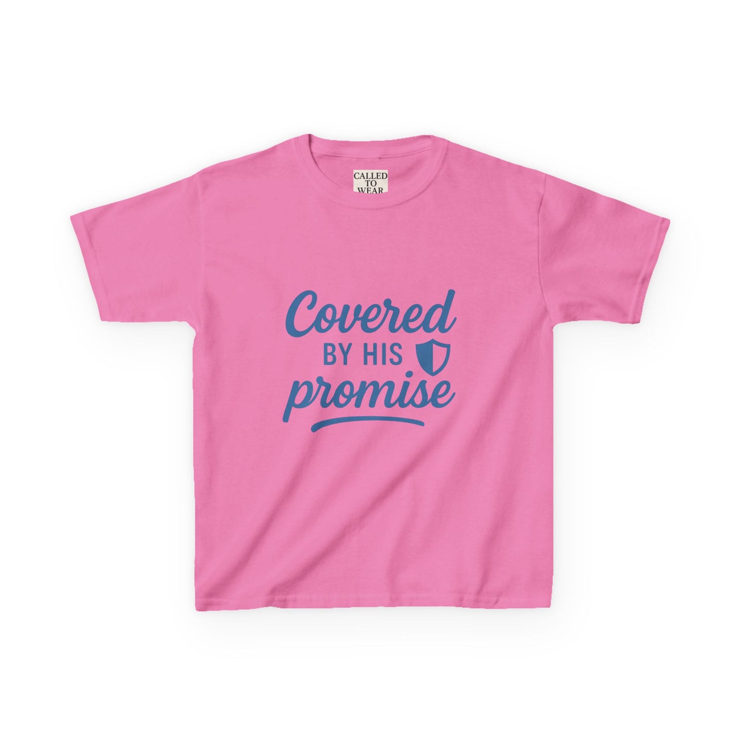 Inspirational Kids Tee - Covered by His Promise, Faith-Based Christian Shirt