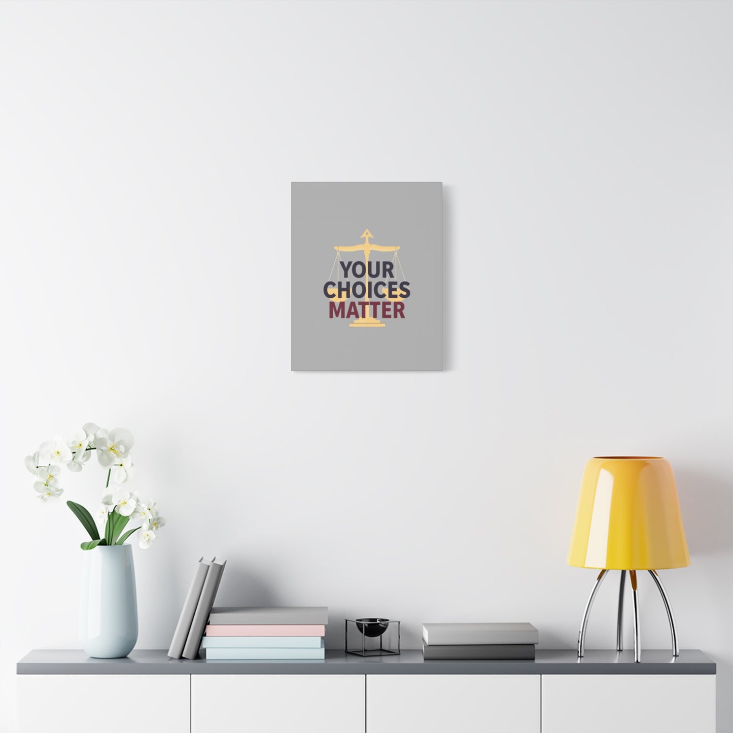 Your Choices Matter scale art Canvas | Matte Stretched Wall Art
