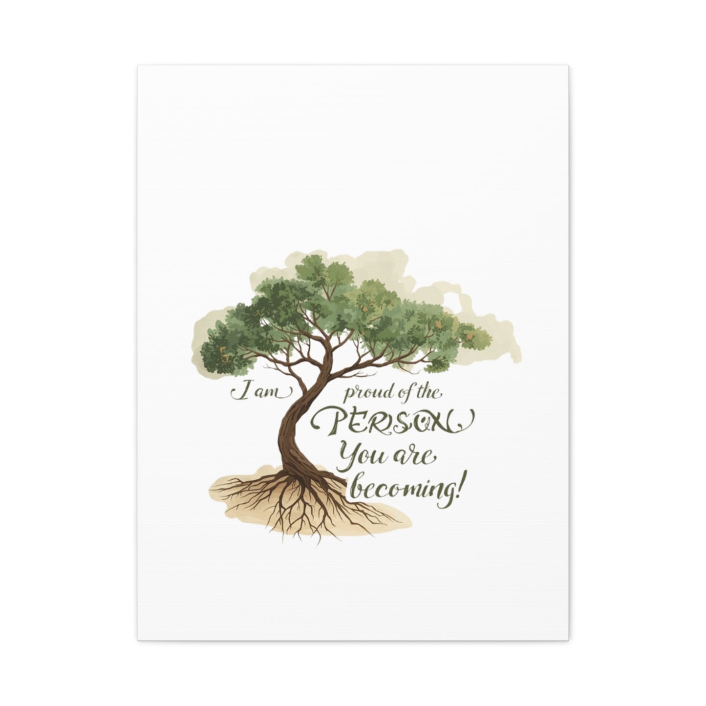 Tree of Growth Inspirational Quote Matte Canvas