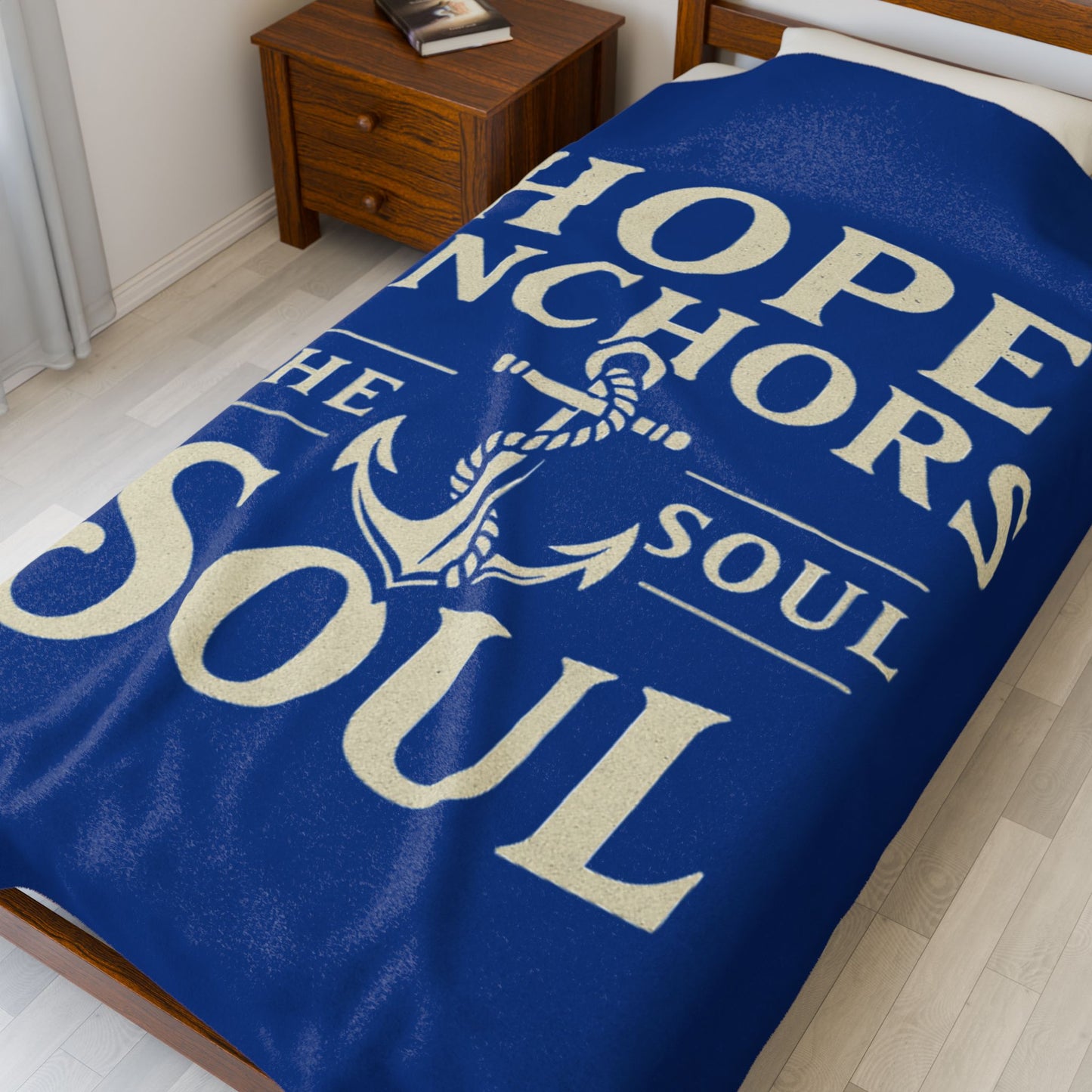 Hope Anchors the Soul Velveteen Plush Blanket