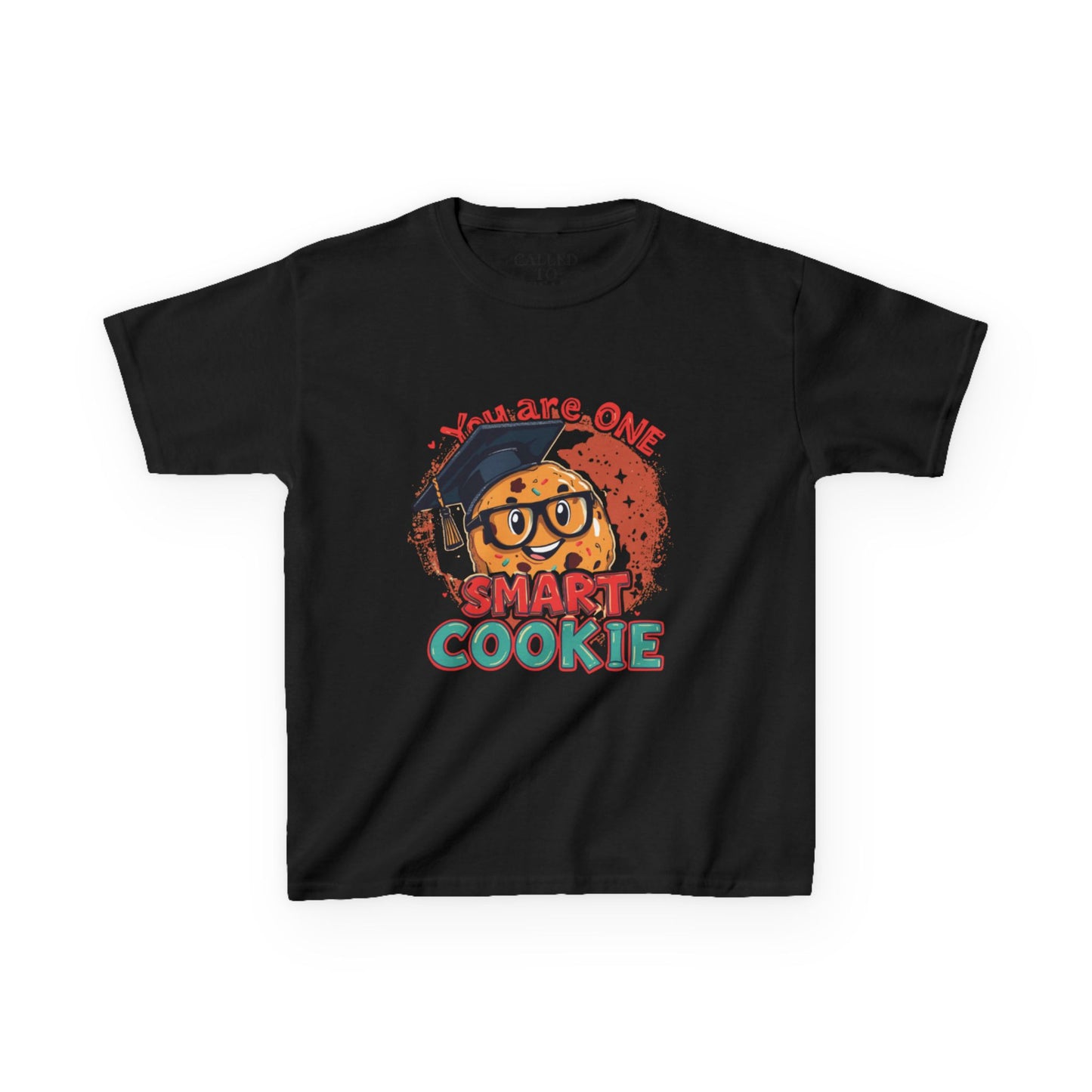 You Are One Smart Cookie kids tee | Smiling Cookie with Graduation Cap & Glasses