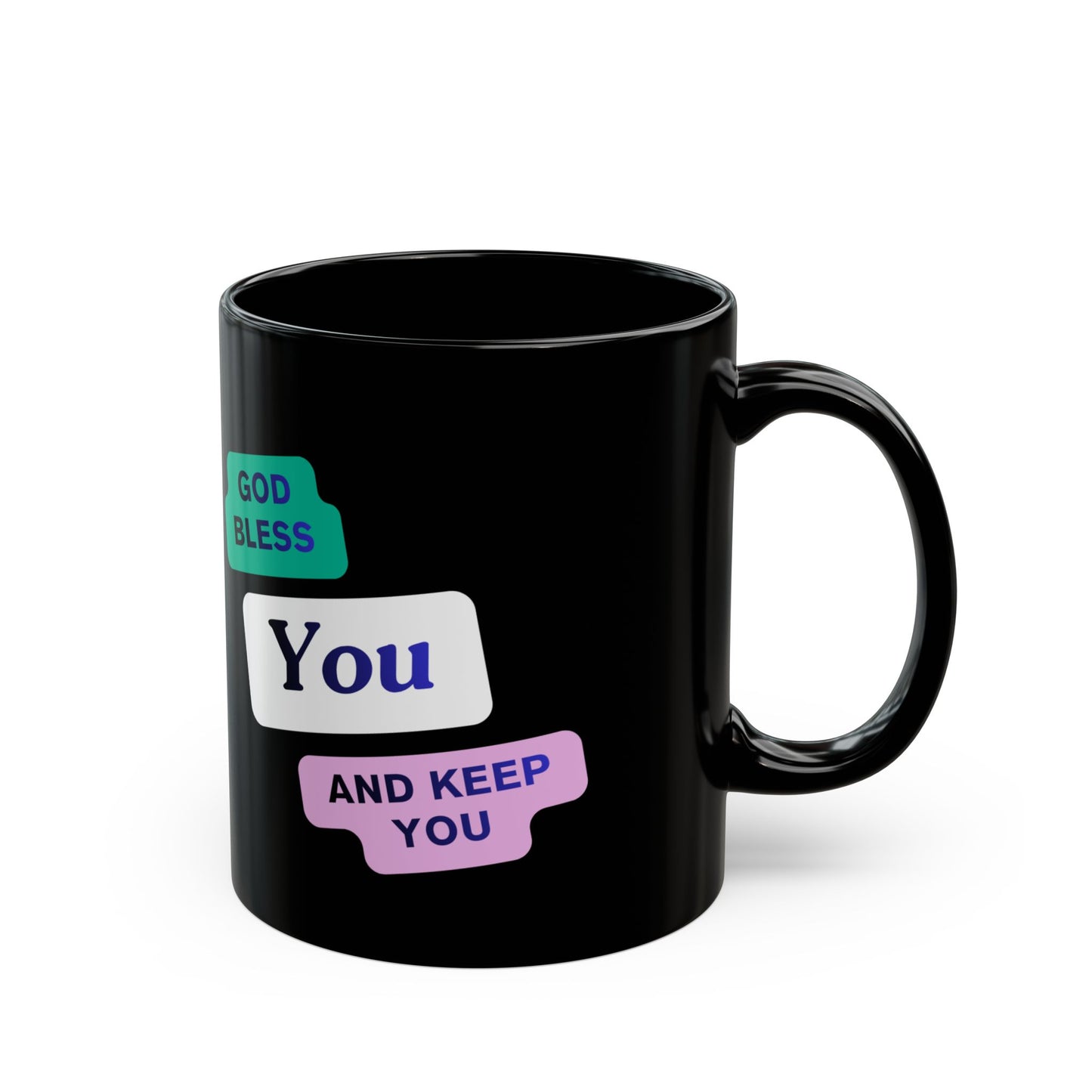 God Bless You and Keep You Mug | Black Ceramic Inspirational Coffee Cup
