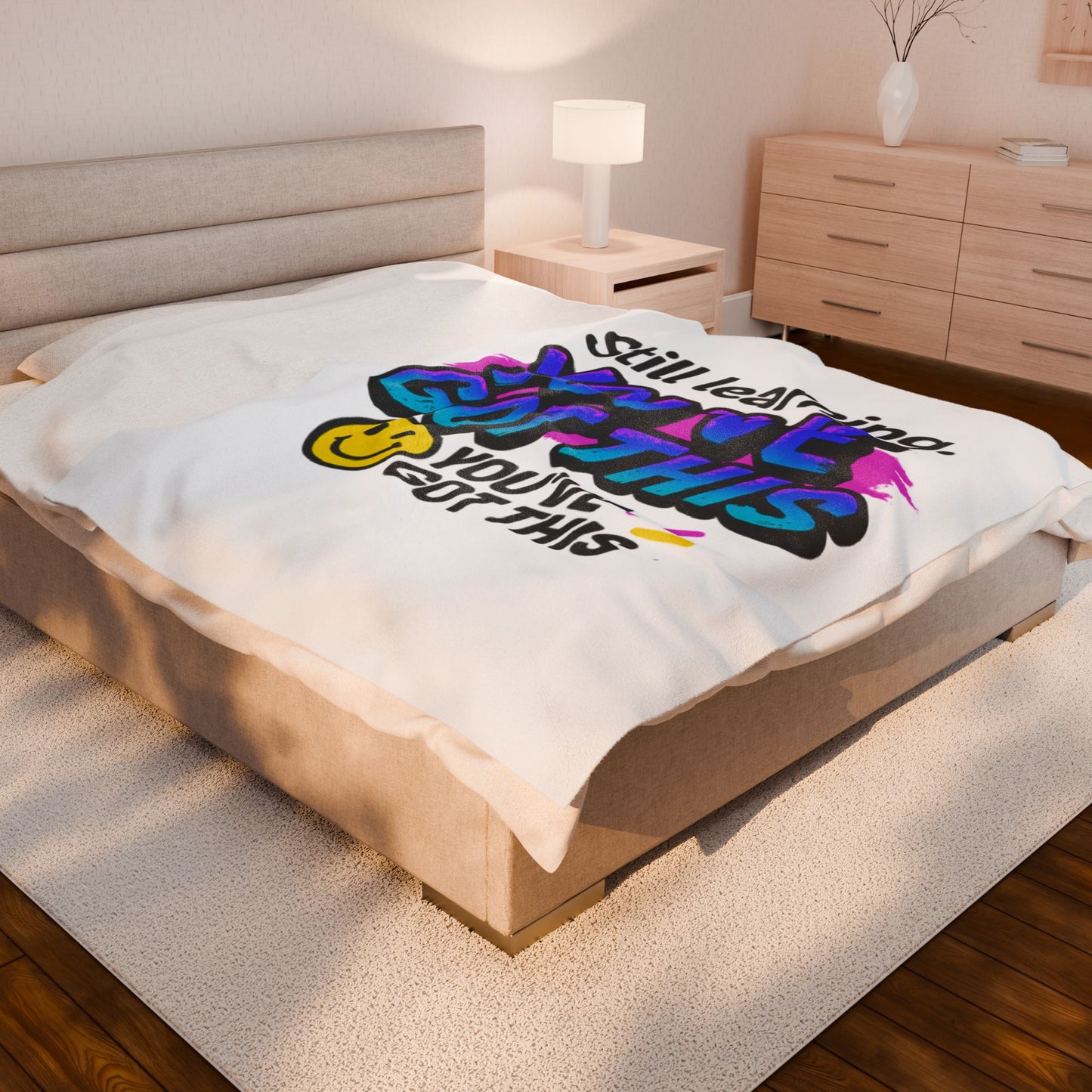 Motivational Velveteen Plush Blanket - Cozy Comfort, You've Got This, Inspirational Gift, Home Decor, Study Buddy, Self-Care Must-Have