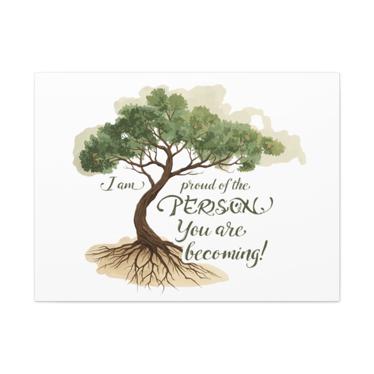 Tree of Growth Inspirational Quote Matte Canvas
