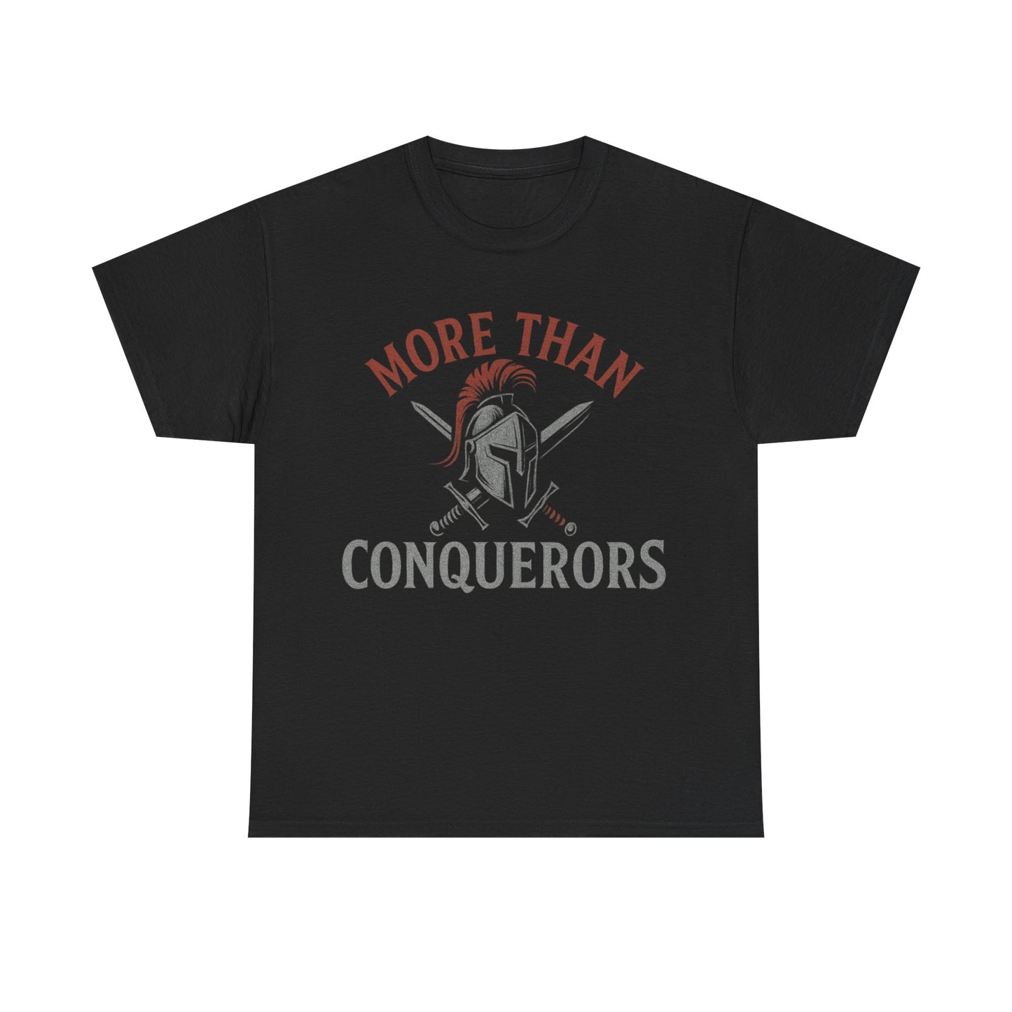 More Than Conquerors Unisex Heavy Cotton Tee, Motivational Shirt, Gifts for Him or Her