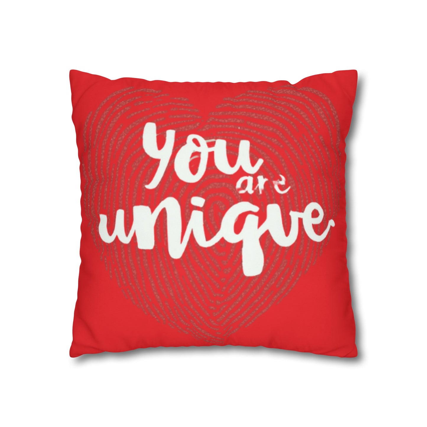 Hand-Lettered Message Red Pillowcase Square Poly Canvas Pillowcase | Bold Script Accent