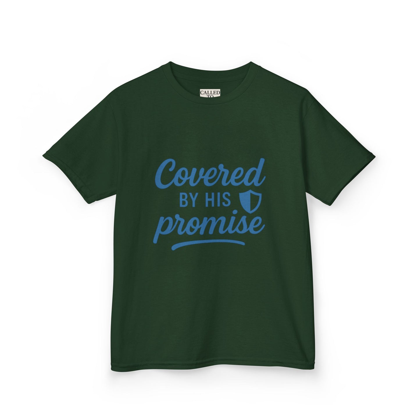 Inspirational Kids Tee - Covered by His Promise, Faith-Based Christian Shirt