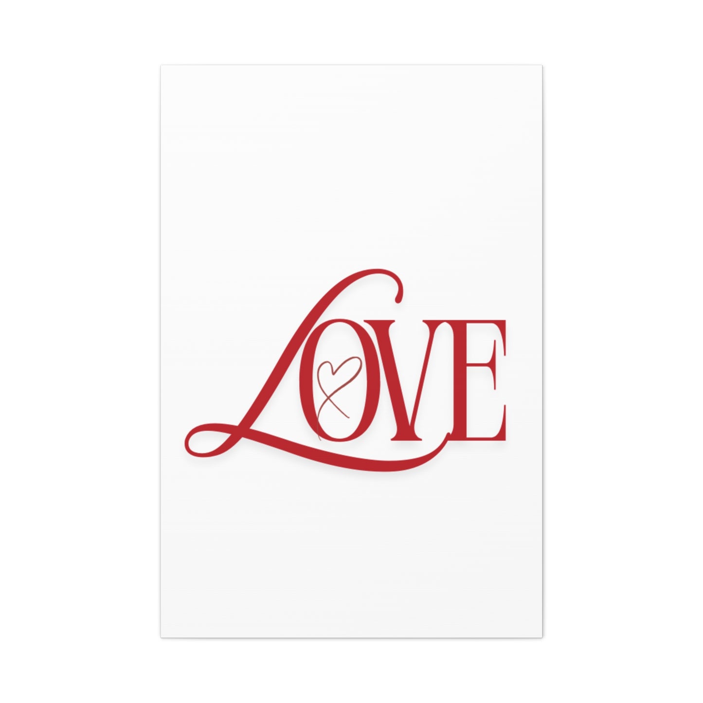 Red Script LOVE with Heart Canvas