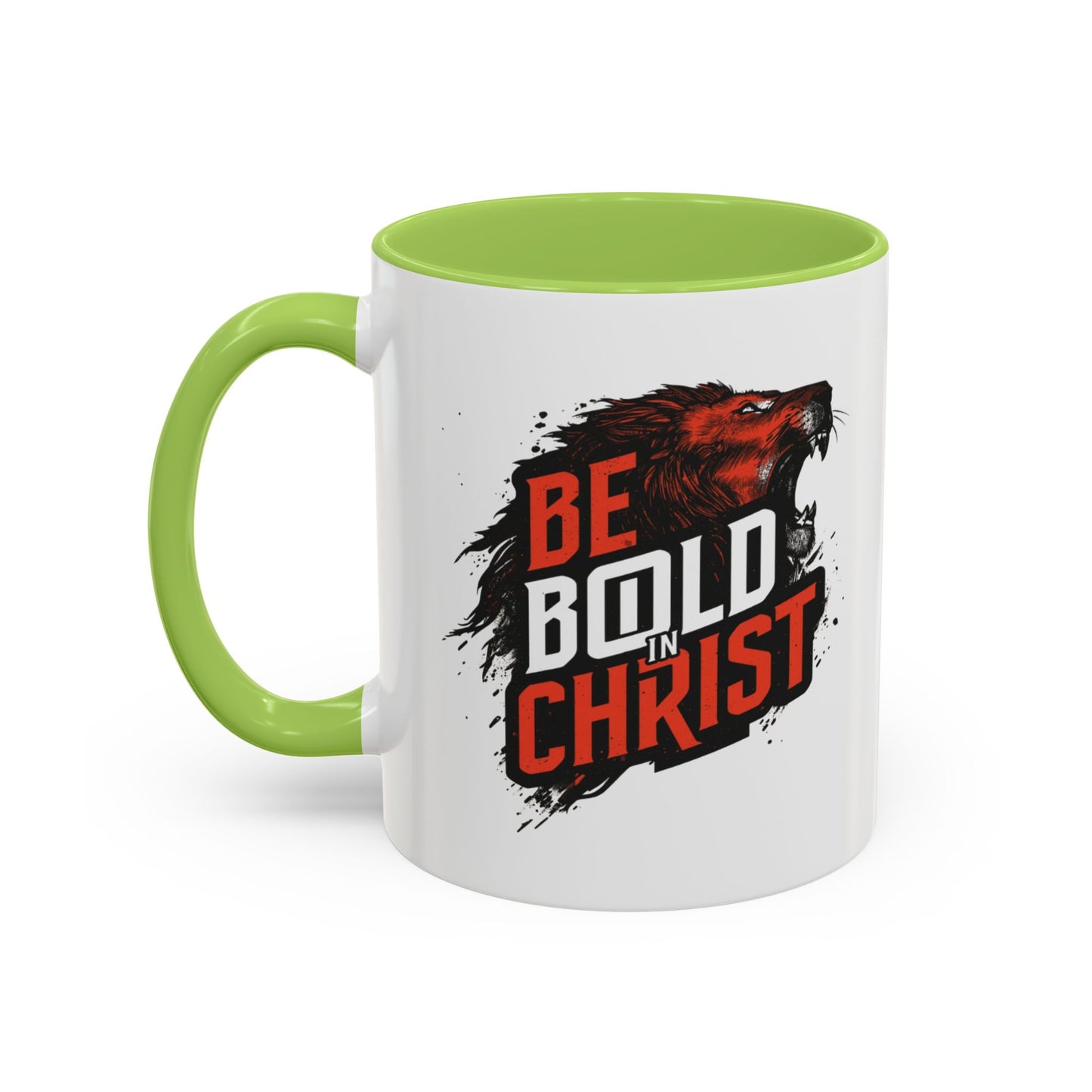 Be Bold in Christ Mug | Christian Faith Coffee Mug, Wolf Graphic Accent Mug