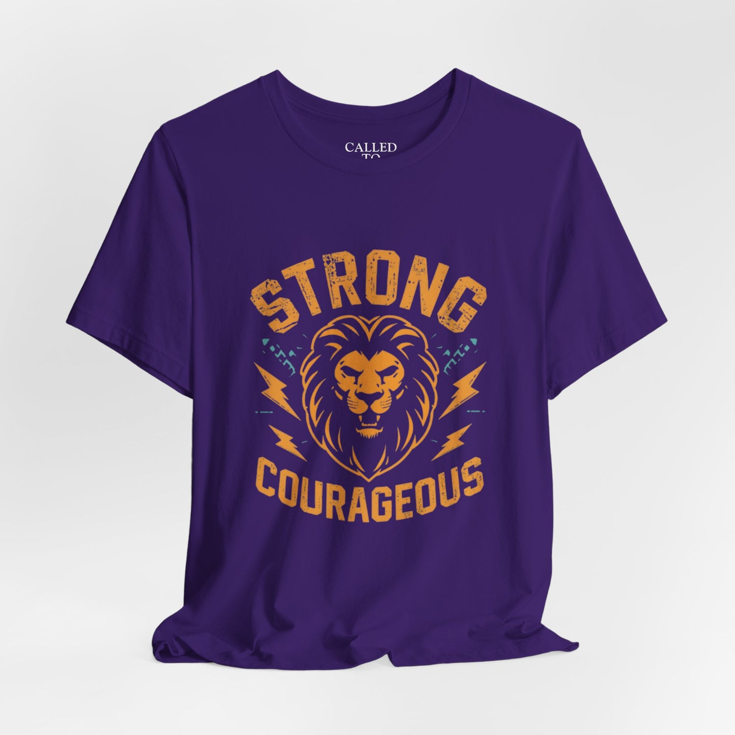 Strong Courageous Lion Tee | Vintage Lion Head, Motivational Graphic