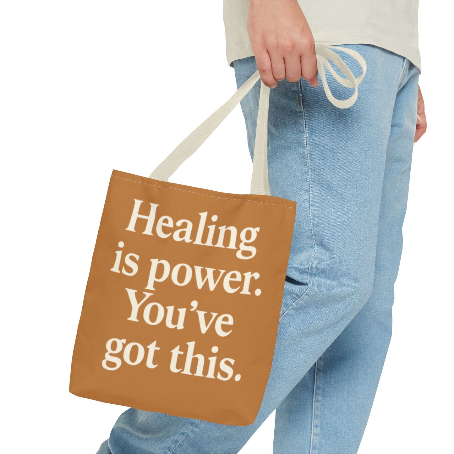 Empowering Healing Tote Bag, Inspirational Market Bag, Motivational Gift, Self-Care Accessory, Supportive Everyday Tote