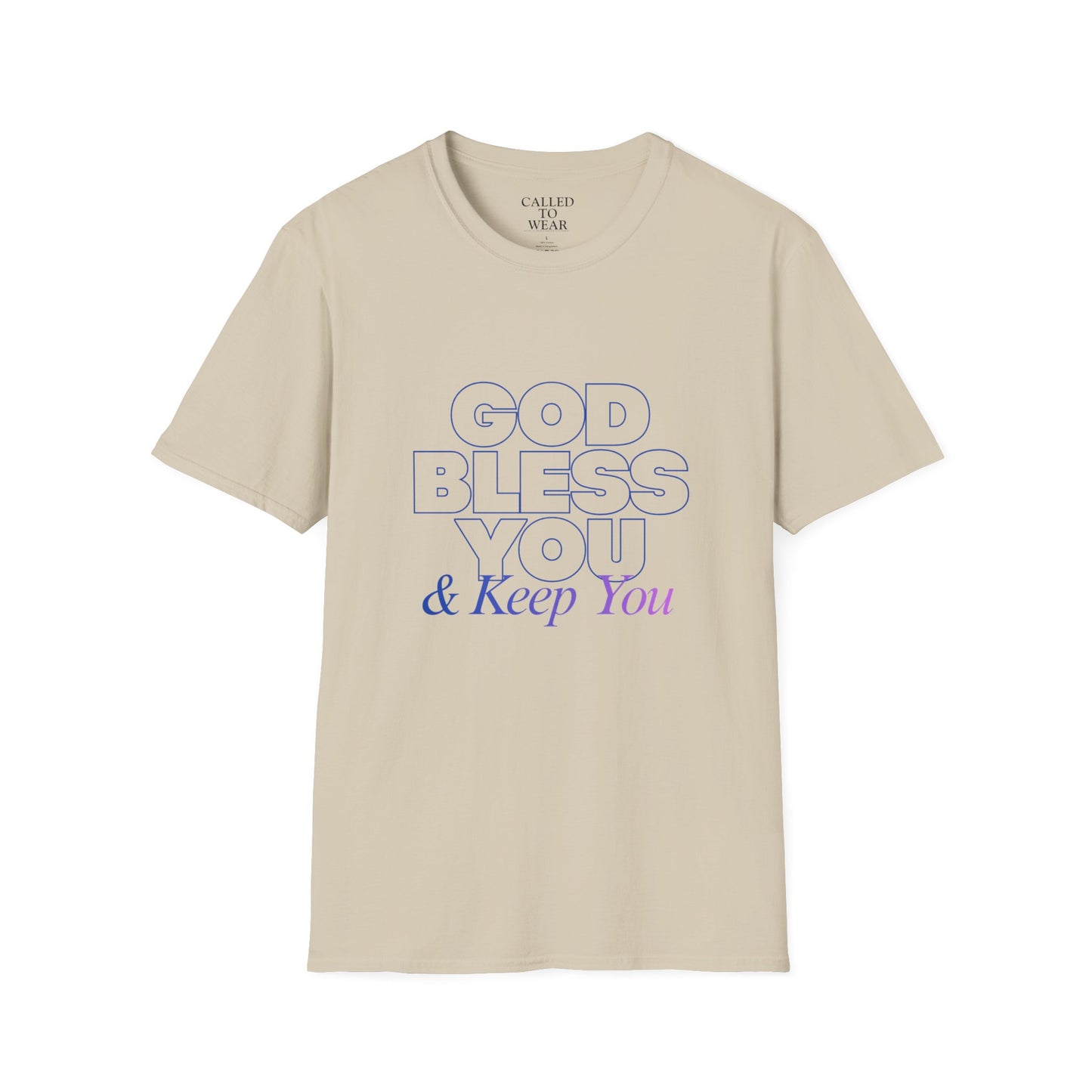 GOD BLESS YOU & Keep You T-Shirt | Minimal Typographic Faith Tee
