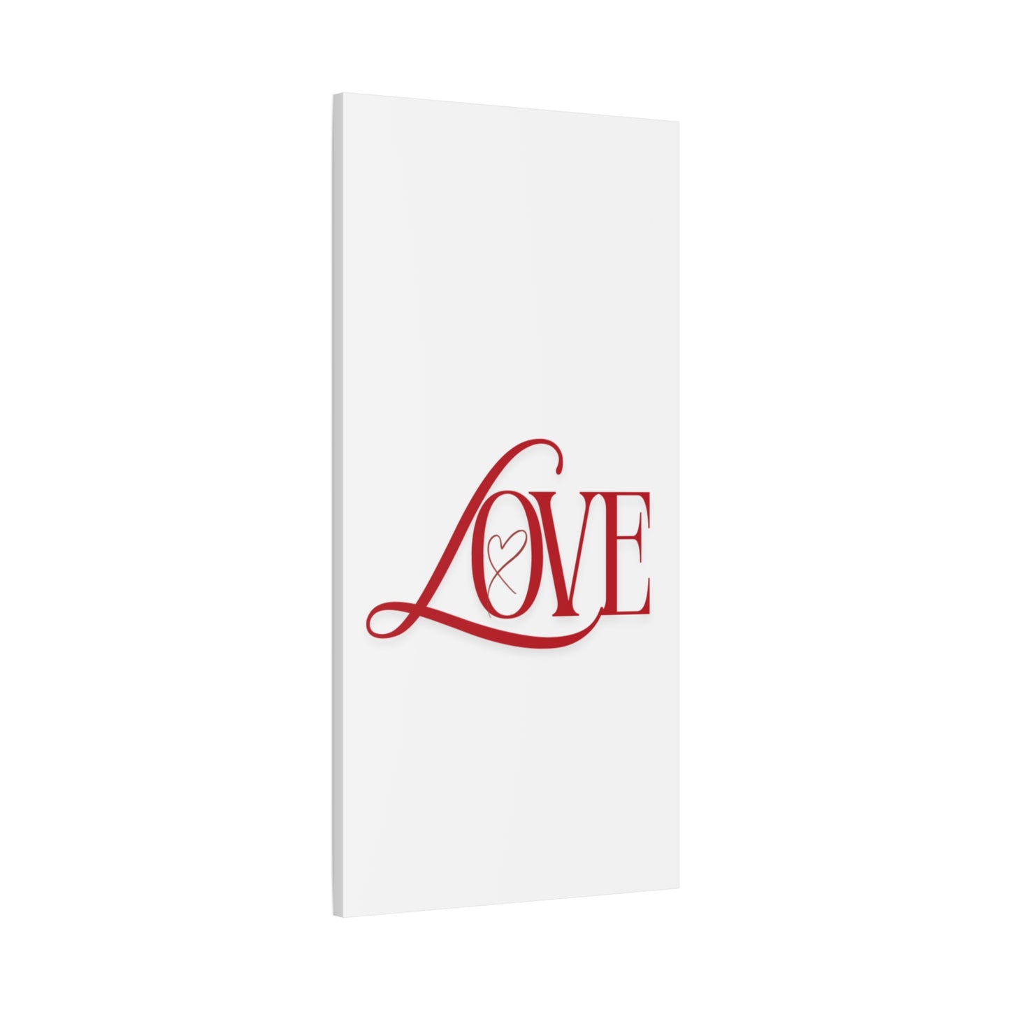 Red Script LOVE with Heart Canvas