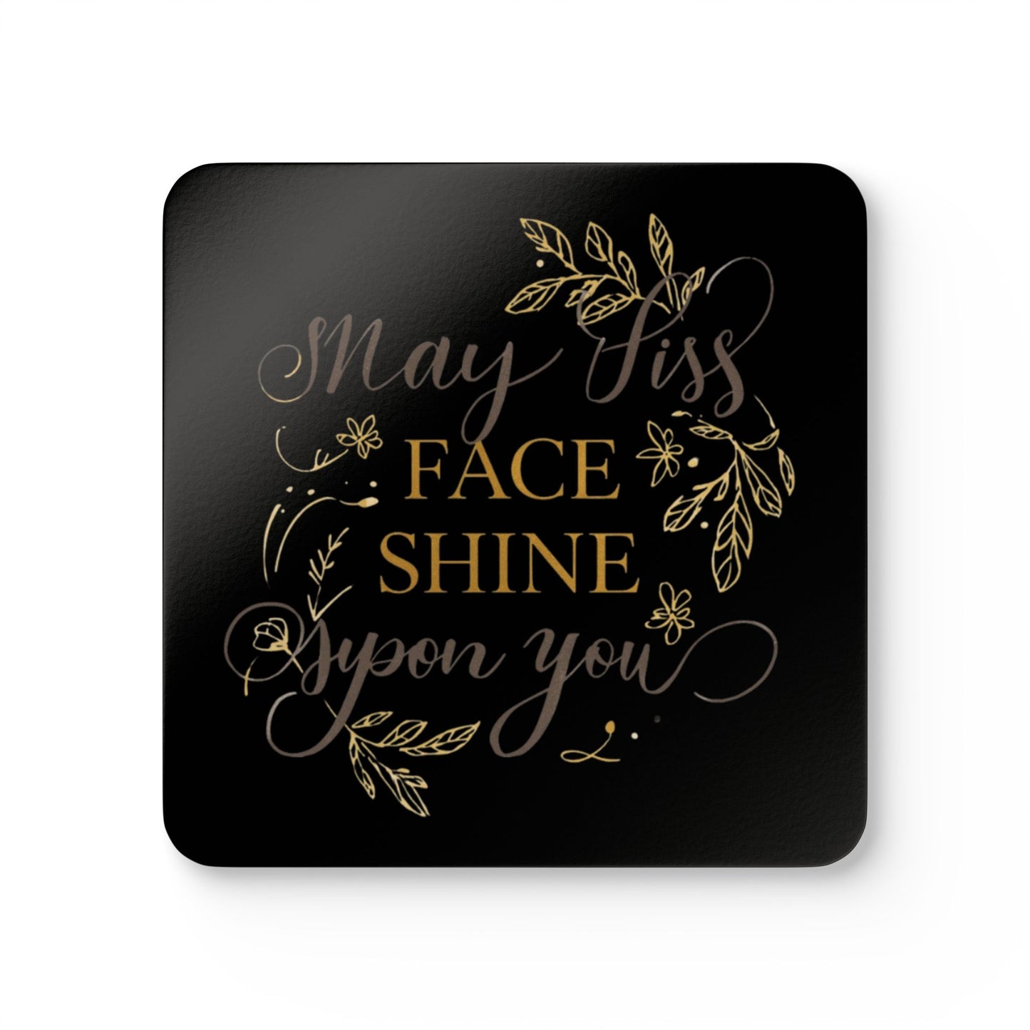 May His Face Shine Upon You Cork Coaster, Religious Blessing Drink Coaster