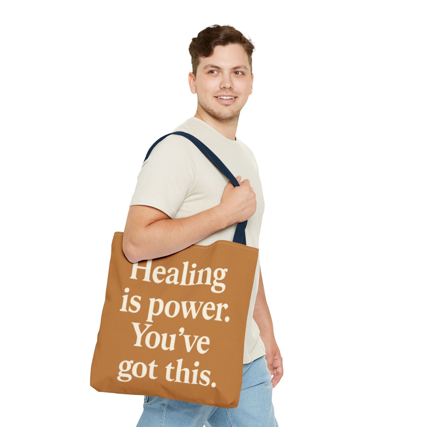 Empowering Healing Tote Bag, Inspirational Market Bag, Motivational Gift, Self-Care Accessory, Supportive Everyday Tote