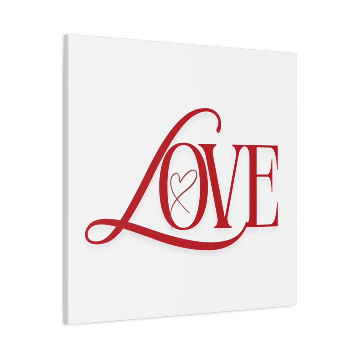 Red Script LOVE with Heart Canvas