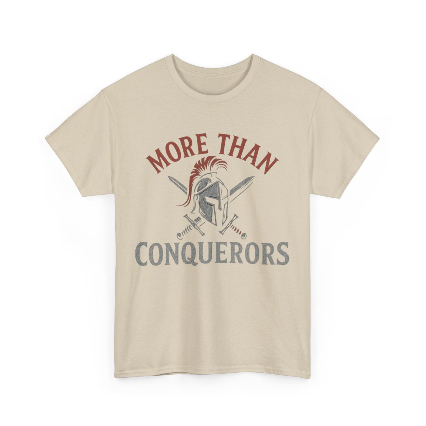More Than Conquerors Unisex Heavy Cotton Tee, Motivational Shirt, Gifts for Him or Her