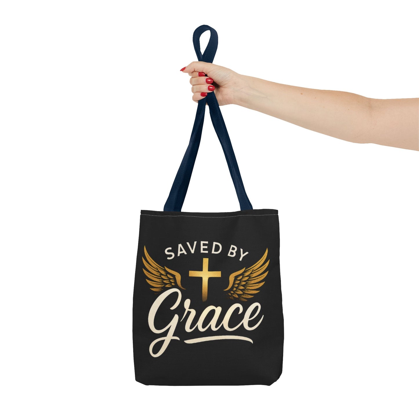 Saved by Grace Tote Bag | Inspirational Christian Gift for Faith, Spiritual Journey, Church Events, Everyday Use, Stylish Carryall