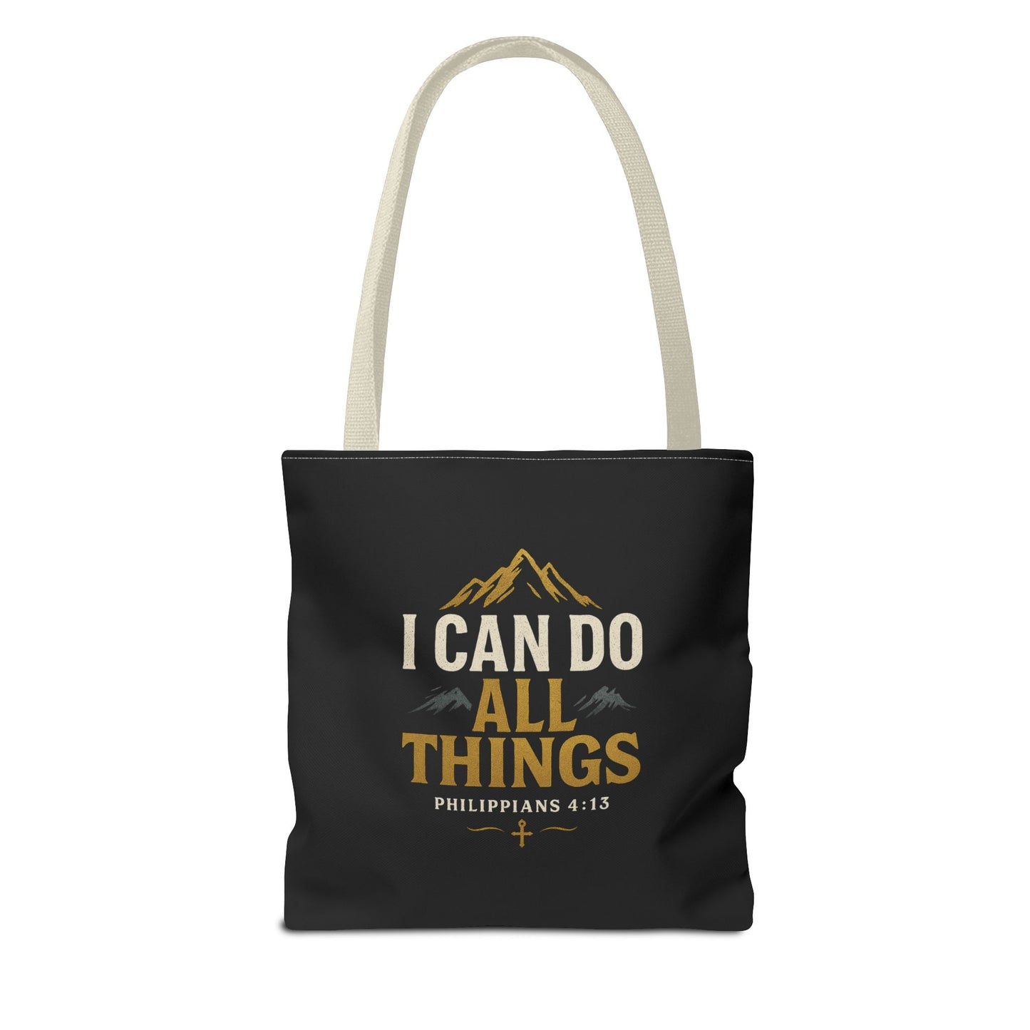 Inspirational Tote Bag with Philippians 4:13 - Motivational Gift for Encouragement, Faith, Bible Quotes, Everyday Use, Church