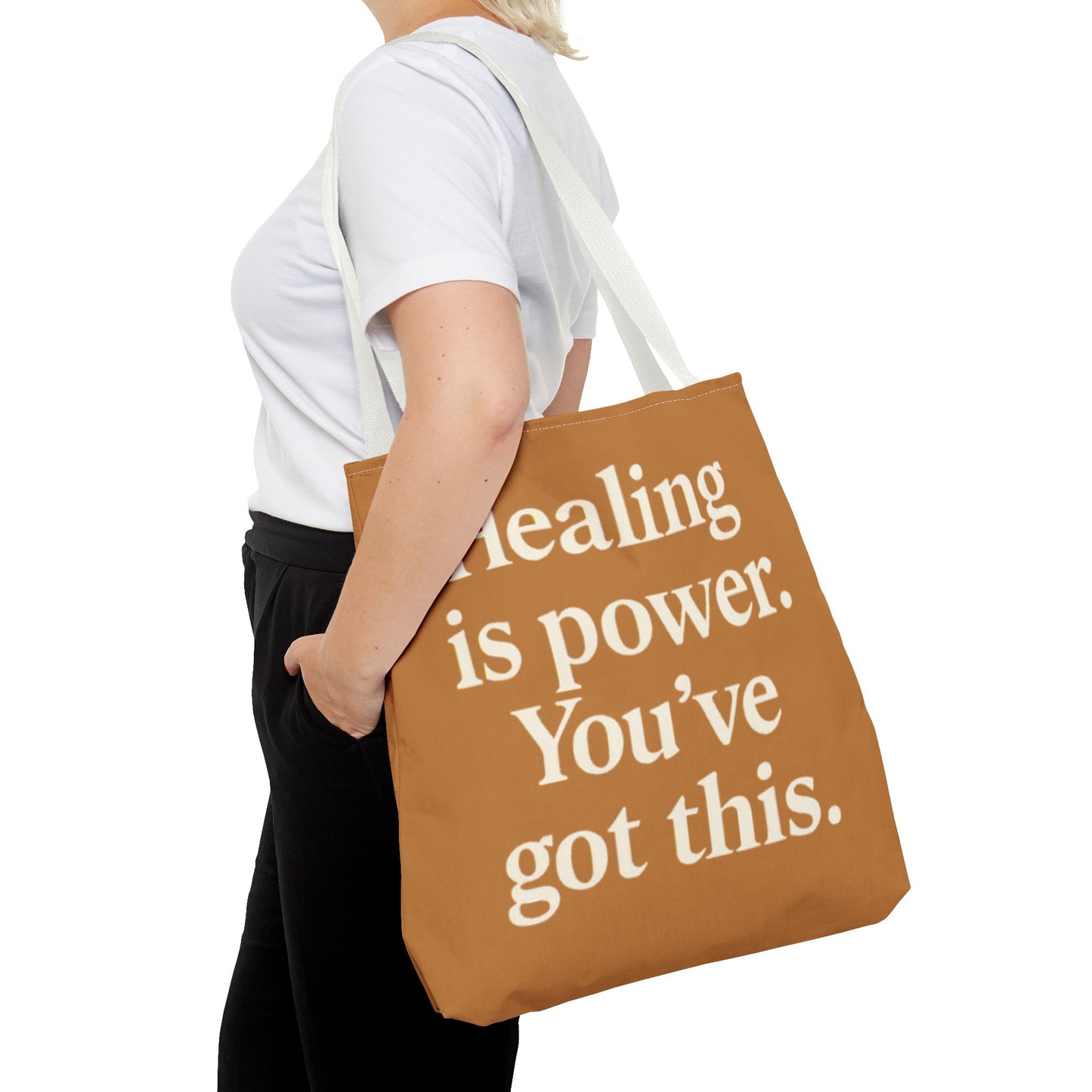 Empowering Healing Tote Bag, Inspirational Market Bag, Motivational Gift, Self-Care Accessory, Supportive Everyday Tote