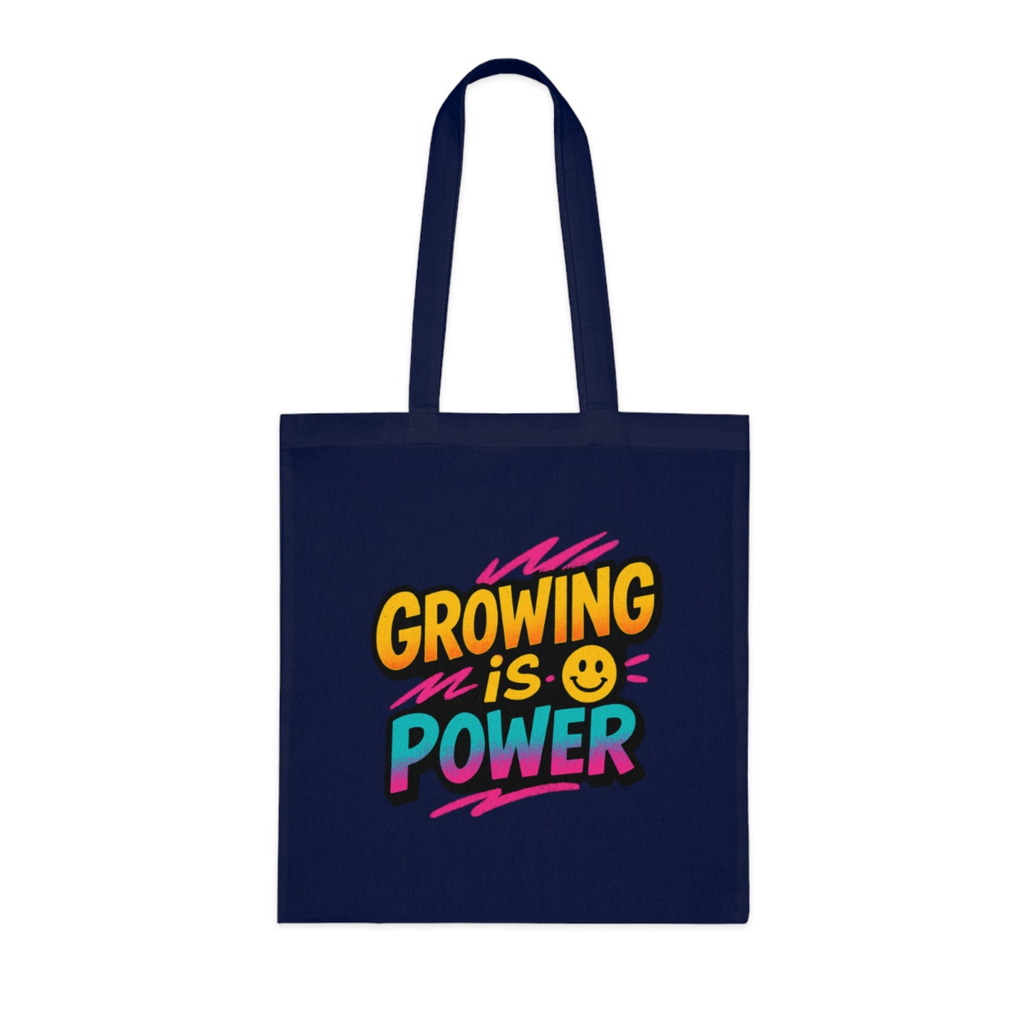 Empowering Cotton Tote Bag - "Growing is Power" - Eco-Friendly, Reusable, Gift for Students, Motivational, Everyday Use