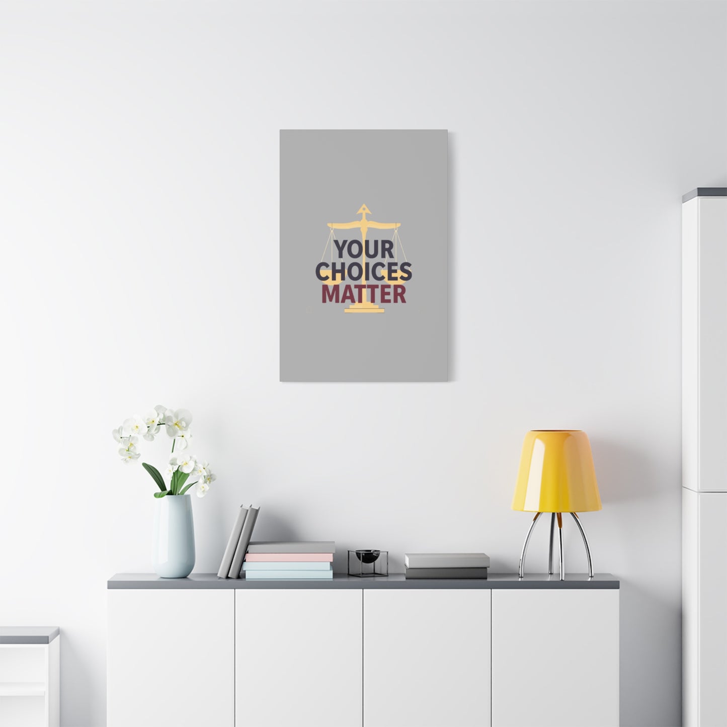 Your Choices Matter scale art Canvas | Matte Stretched Wall Art