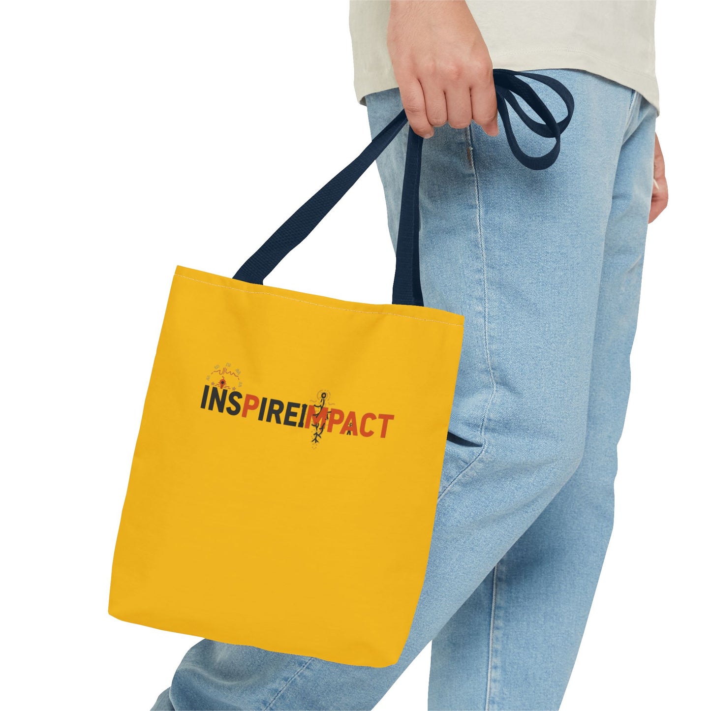 Inspire Impact typography tote bag | motivational slogan tote