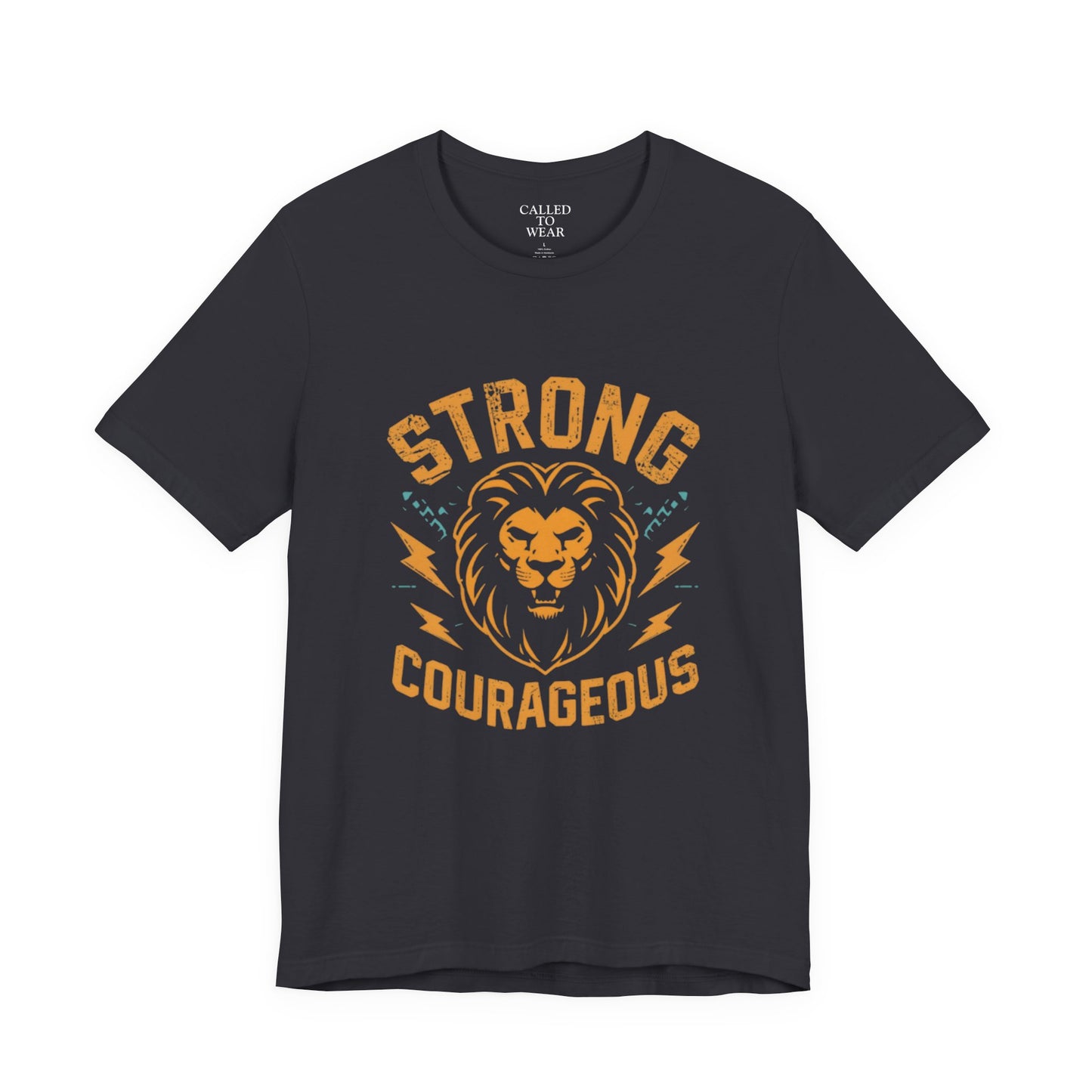 Strong Courageous Lion Tee | Vintage Lion Head, Motivational Graphic