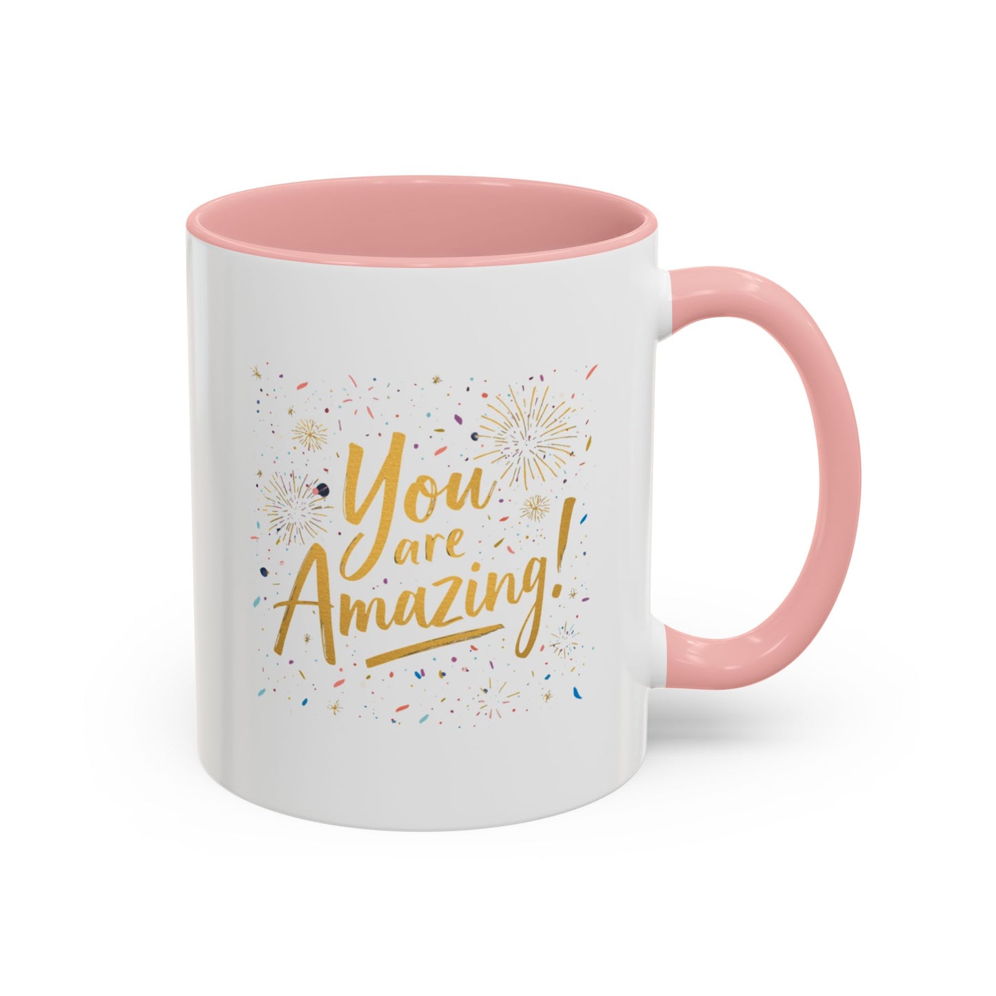 You Are Amazing Hand-Lettered Confetti Mug, Ceramic Coffee Mug