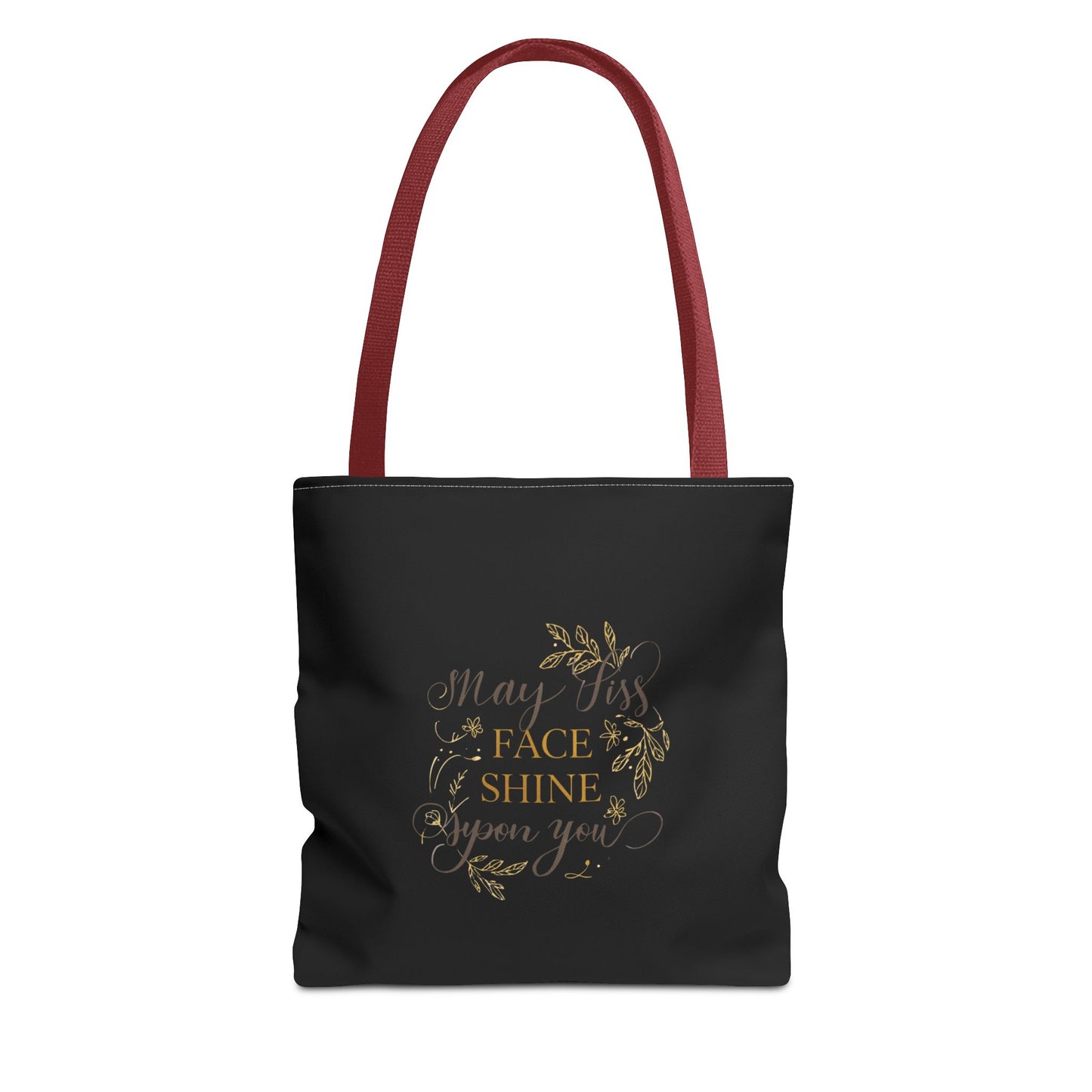 Gold Botanical Lettering Tote Bag | Structured Polyester Market Bag