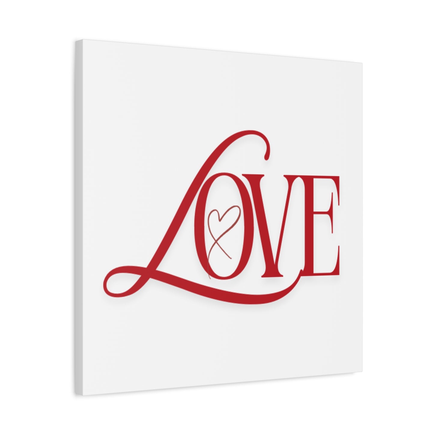 Red Script LOVE with Heart Canvas