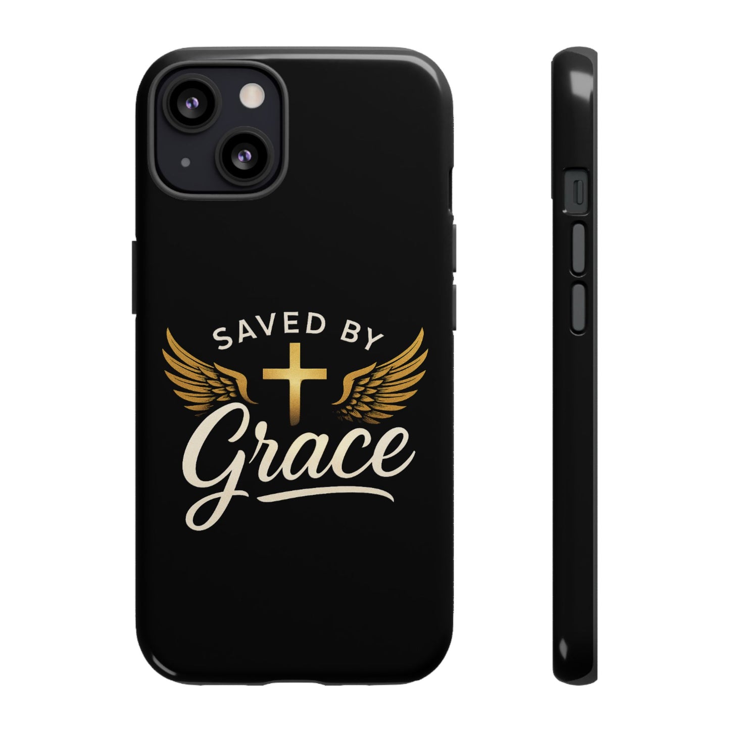 Christian Phone Case - Saved by Grace Design, Unique Gift for Believers, Inspirational Accessory, Stylish Christian Decor