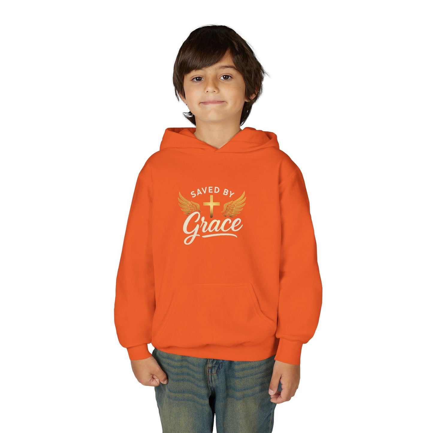 Saved by Grace Youth Hoodie, Inspirational Sweatshirt, Christian Gift, Teen Apparel, Faith-Based Fashion, Hooded Sweatshirt