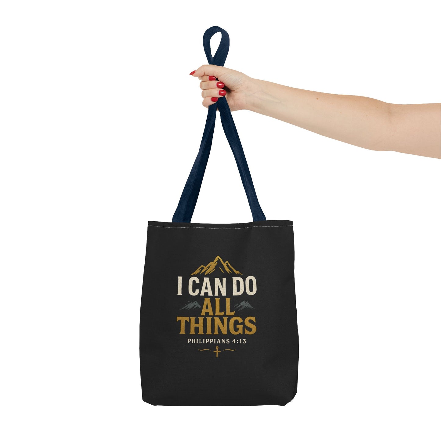 Inspirational Tote Bag with Philippians 4:13 - Motivational Gift for Encouragement, Faith, Bible Quotes, Everyday Use, Church