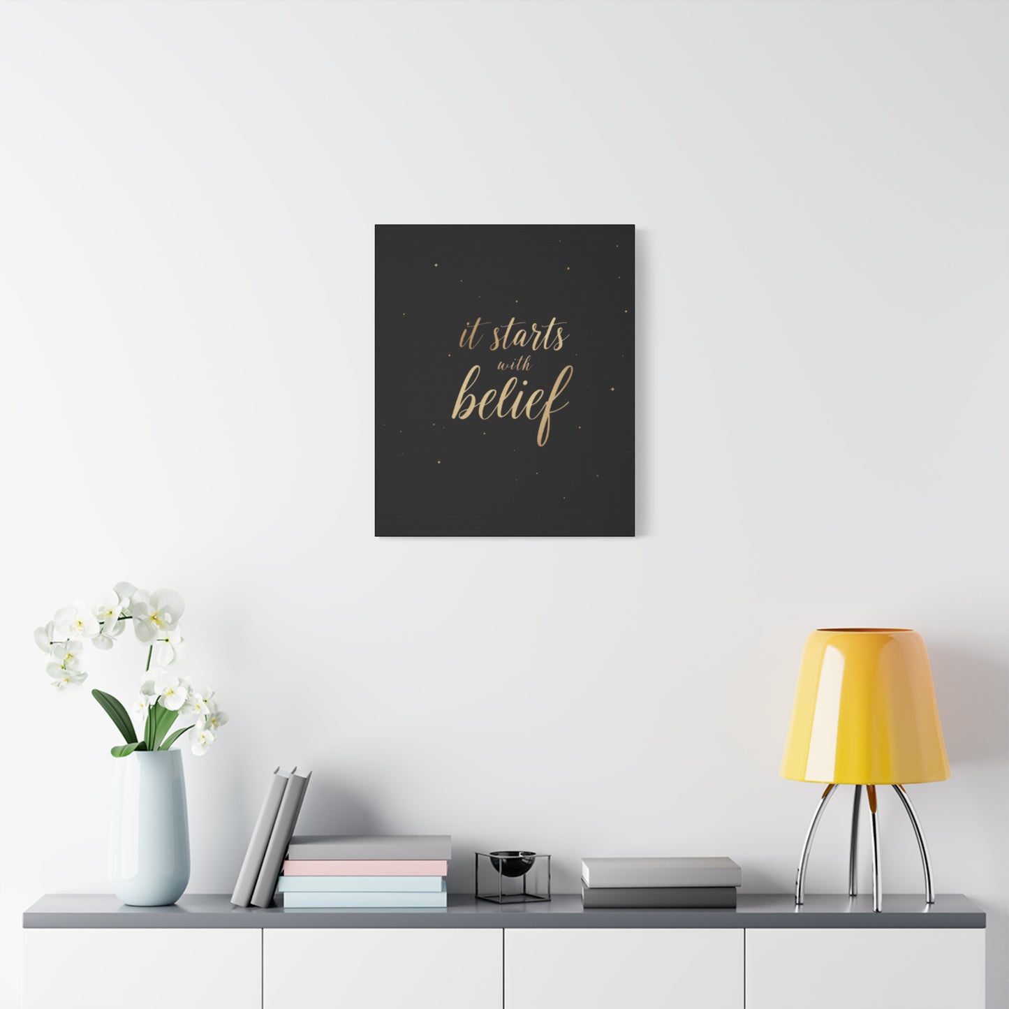 It Starts With Belief Canvas | Inspirational Wall Art, Matte Stretched Canvas