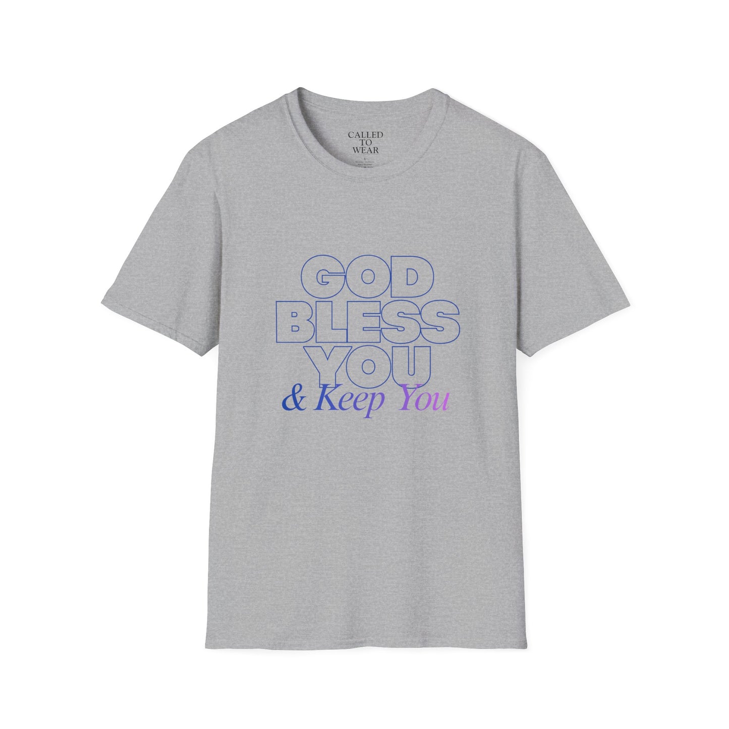 GOD BLESS YOU & Keep You T-Shirt | Minimal Typographic Faith Tee