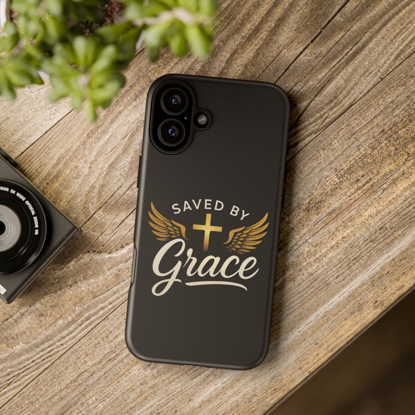 Christian Phone Case - Saved by Grace Design, Unique Gift for Believers, Inspirational Accessory, Stylish Christian Decor