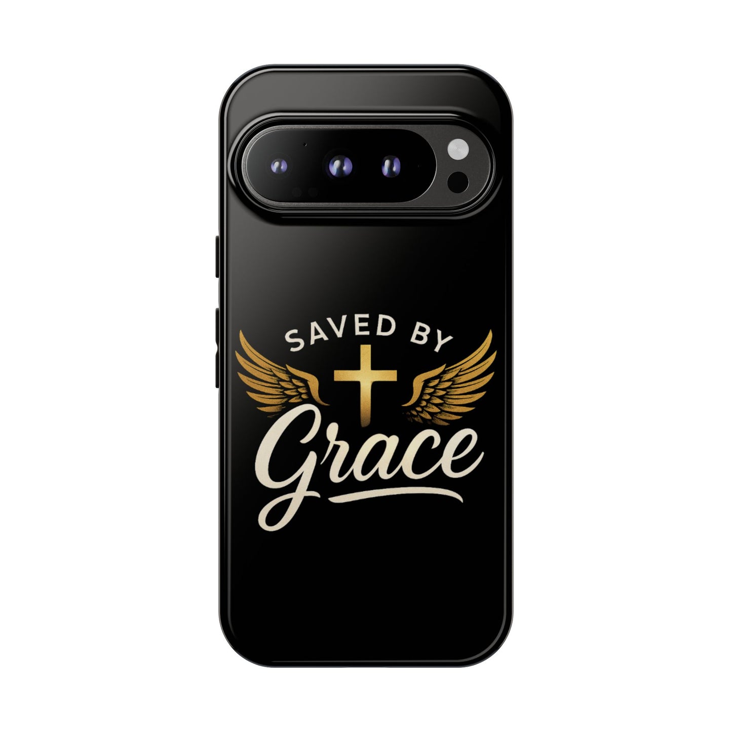 Christian Phone Case - Saved by Grace Design, Unique Gift for Believers, Inspirational Accessory, Stylish Christian Decor