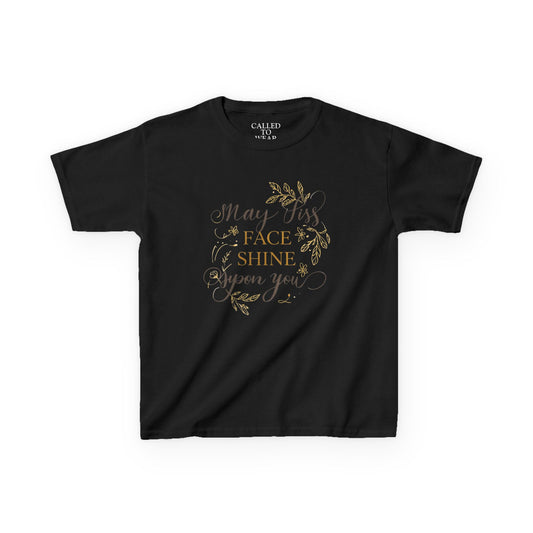 Gold Script Laurel 'Seen and Steady' Kids Tee | Metallic Keepsake Shirt